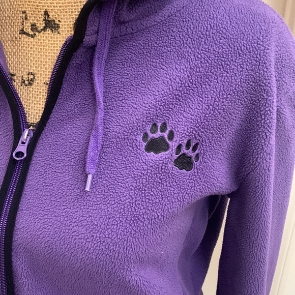 Purple Fleece Full Zip Hoodie Jacket Size M - Picture 4 of 9